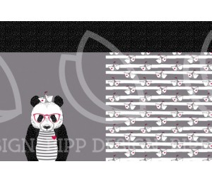 Jersey - Panel Panda maritim grau